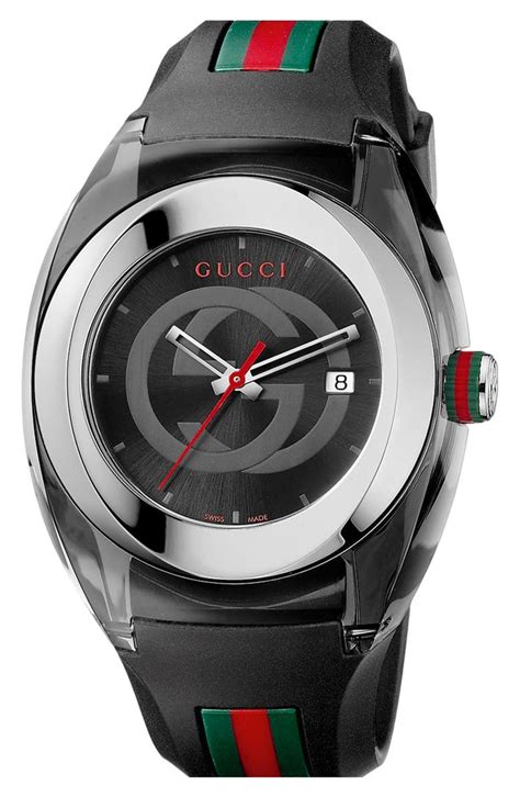 gucci watch brown rubber strap